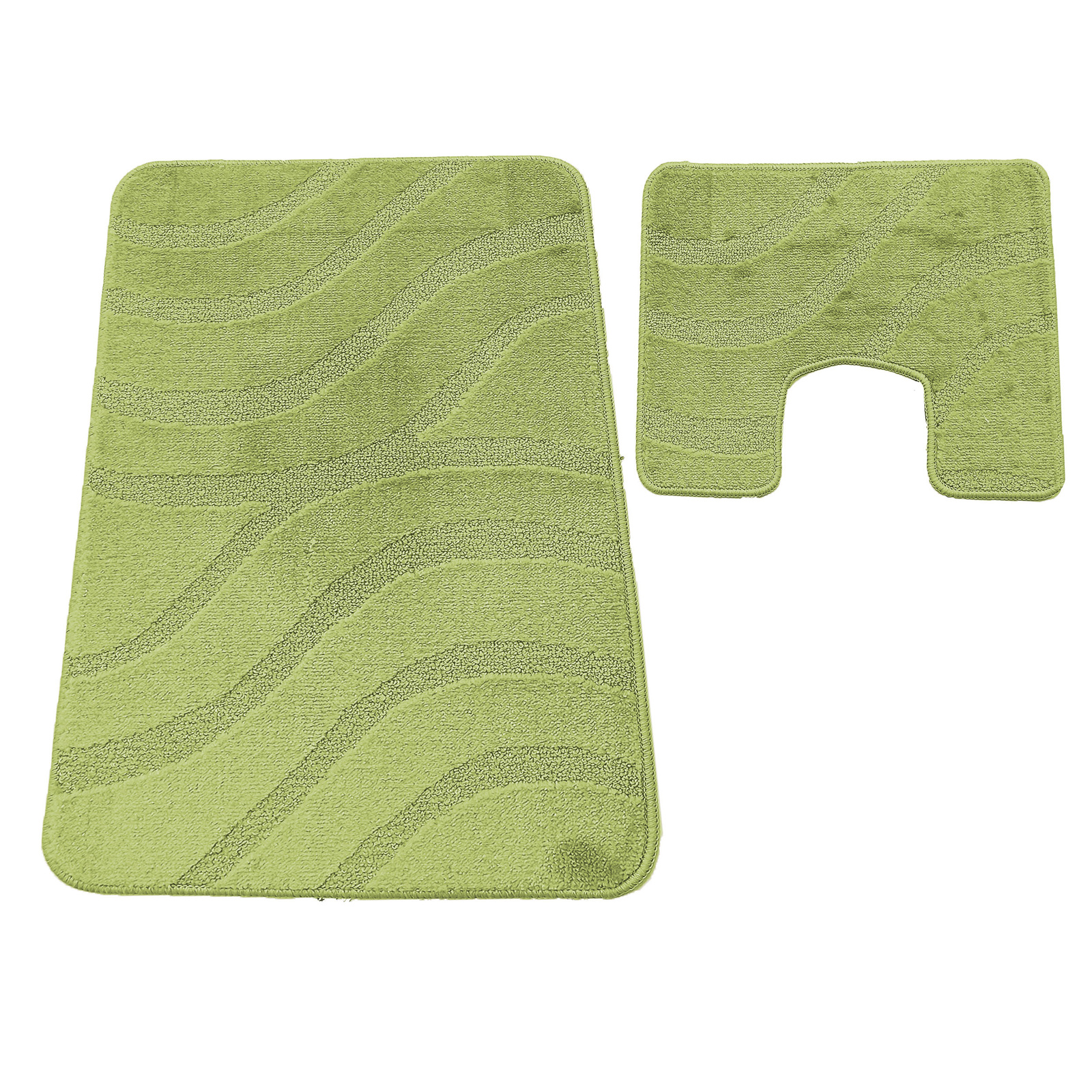 Komplet łazienkowy z wycięciem pod toaletę Montenegro Fale - pistacjowy