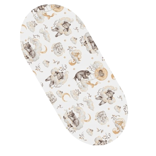 Prześcieradło bawełniane do gondoli Misie beż AL