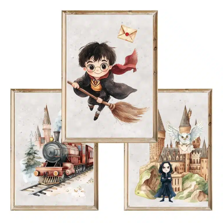 Zestaw trzech plakatów dla dzieci Szkoła Magii - A3