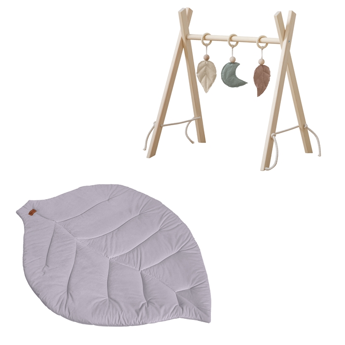 Stojak Edukacyjny Baby GYM GIMANSTYCZNY+ materac mata liść velvet fiolet BR