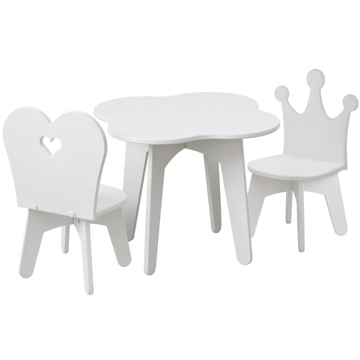 Stolik dziecięcy i dwa krzesełka dla dzieci Serduszko i Korona BR