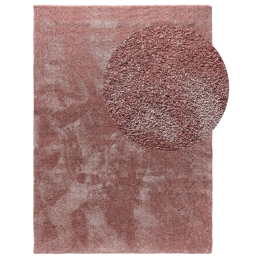 Dywan shaggy nadający się do prania Melvin różowy BEN - Prostokątny - 80x150