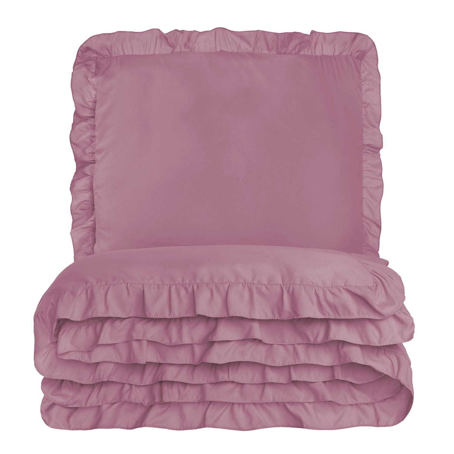 Komplet pościeli z falbanką brudny róż 140x200 cm IN