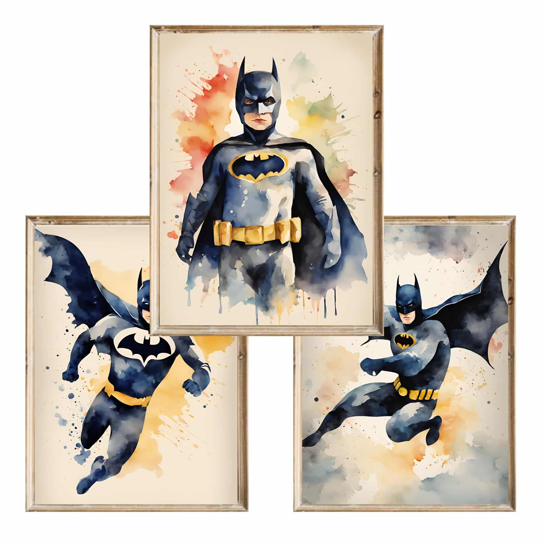 Zestaw trzech plakatów dla dzieci Batman - A3