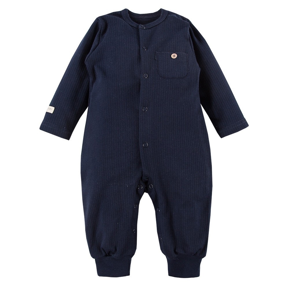 Pajac dziecięcy z kieszonką bez stópek granatowy - Rozmiar do Wyboru EV - 86