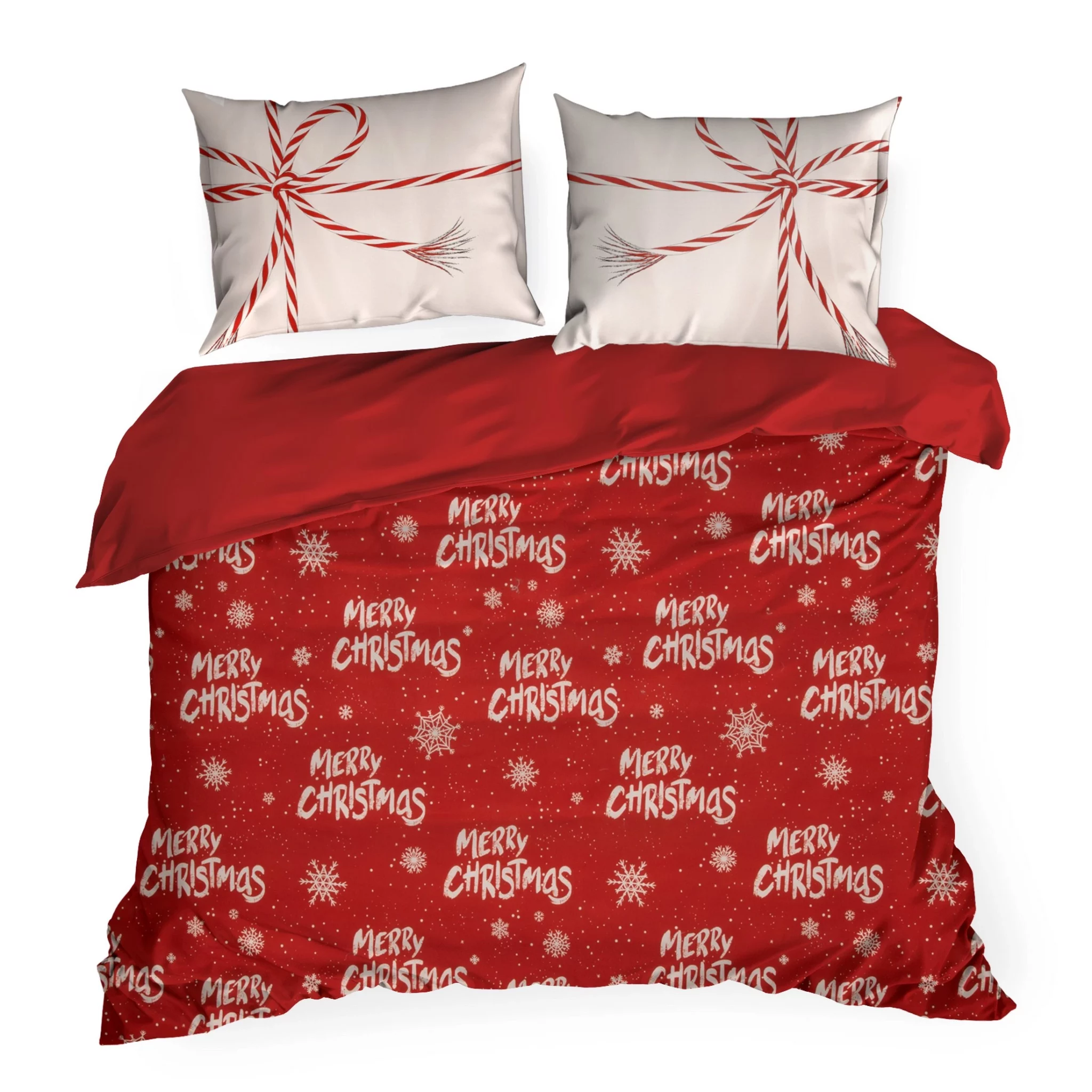Pościel Świąteczna Merry Christmas na czerwieni PTR-07 mar - 200x220