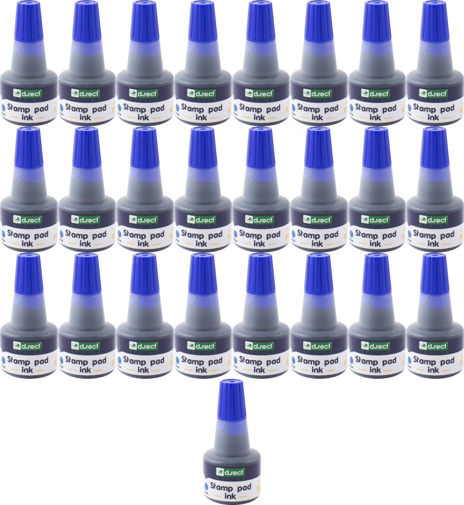 25x Tusz do stempli D.Rect, 30ml, niebieski