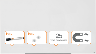 Tablica szklana suchościeralno-magnetyczna Nobo, Diamond, 188.3x105.3cm, biały