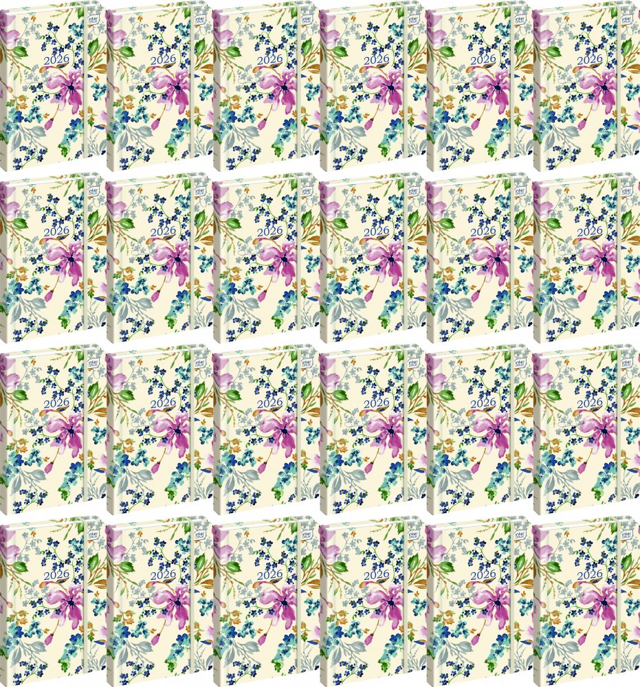 24x Kalendarz kieszonkowy 2026, Interdruk, Mat+UV Blossom, A6, tygodniowy