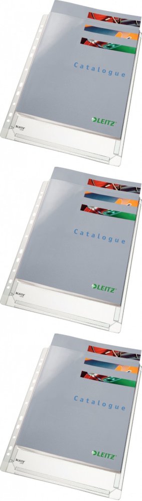 3x Koszulki groszkowe Leitz Premium, poszerzane, A4, 170 μm, 5 sztuk, transparentny