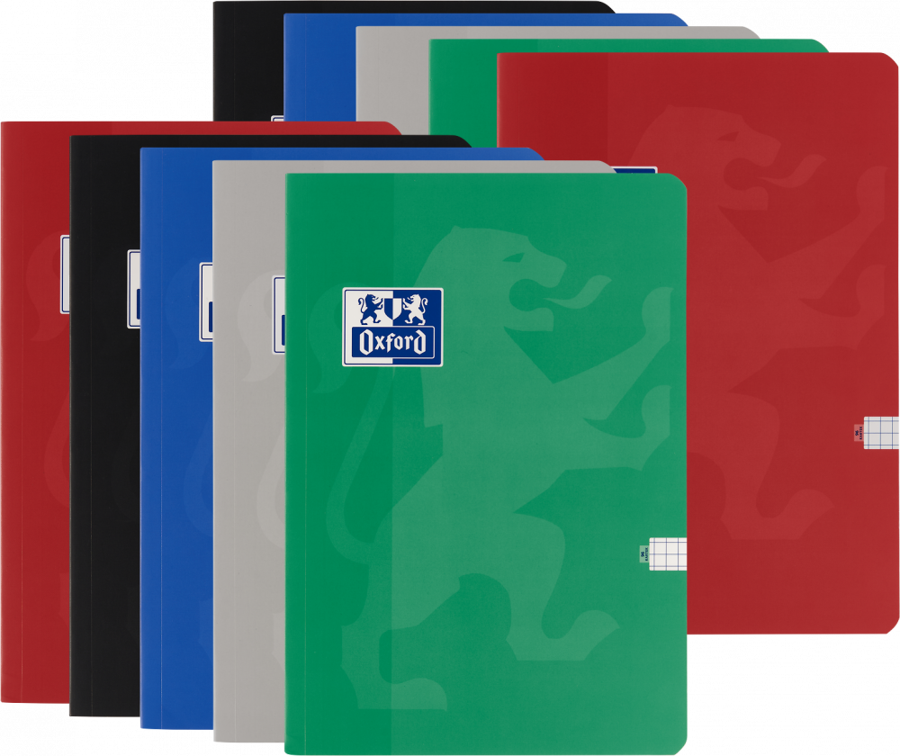 10x Brulion w kratkę MO Oxford Esse, A5, miękka oprawa, 96 kartek, mix kolorów