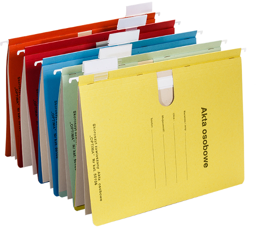 Skoroszyt kartonowy zawieszany Spiral, A4, do akt osobowych, 230g/m2, niebieski