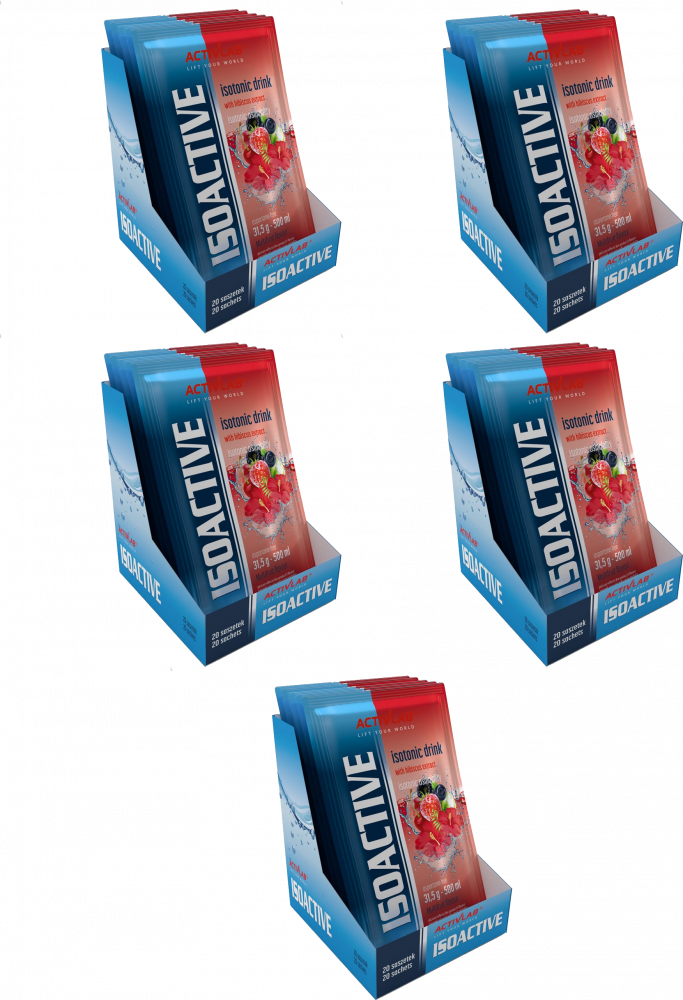 5x Napój izotoniczny Activlab Isoactive multifruit, w saszetkach, wieloowocowy, 20 sztuk x 31.50g