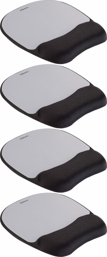 4x Podkładka piankowa pod mysz i nadgarstek Fellowes Memory Foam, 200x20x230mm, czarno-szary