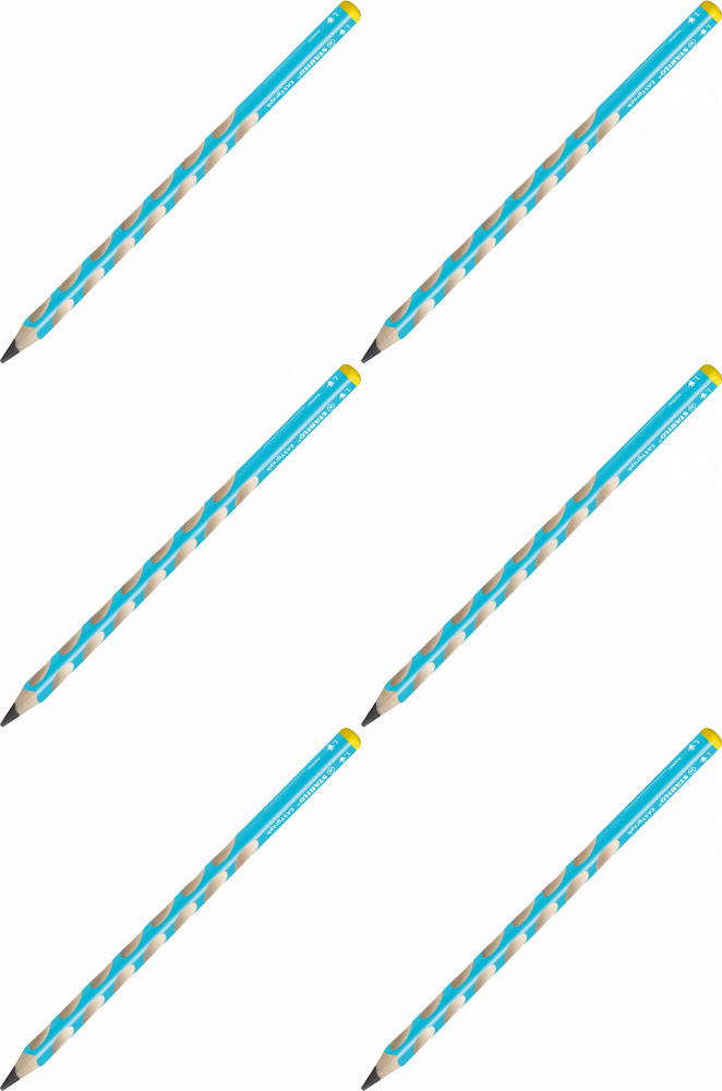 6x Ołówek Stabilo EASYgraph, HB, dla leworęcznych, niebieski