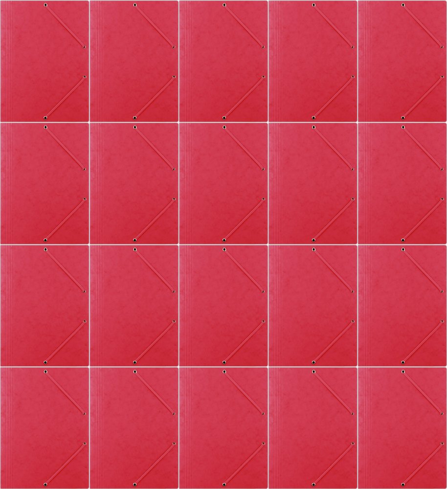 20x Teczka preszpanowa z gumką Donau, A4, 390g/m2 czerwony