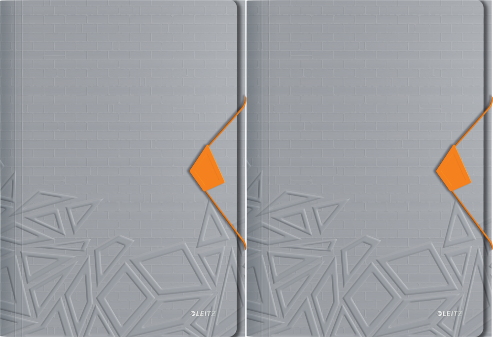 2x Teczka plastikowa z gumką Leitz Urban Chic, A4, 15 mm, szary