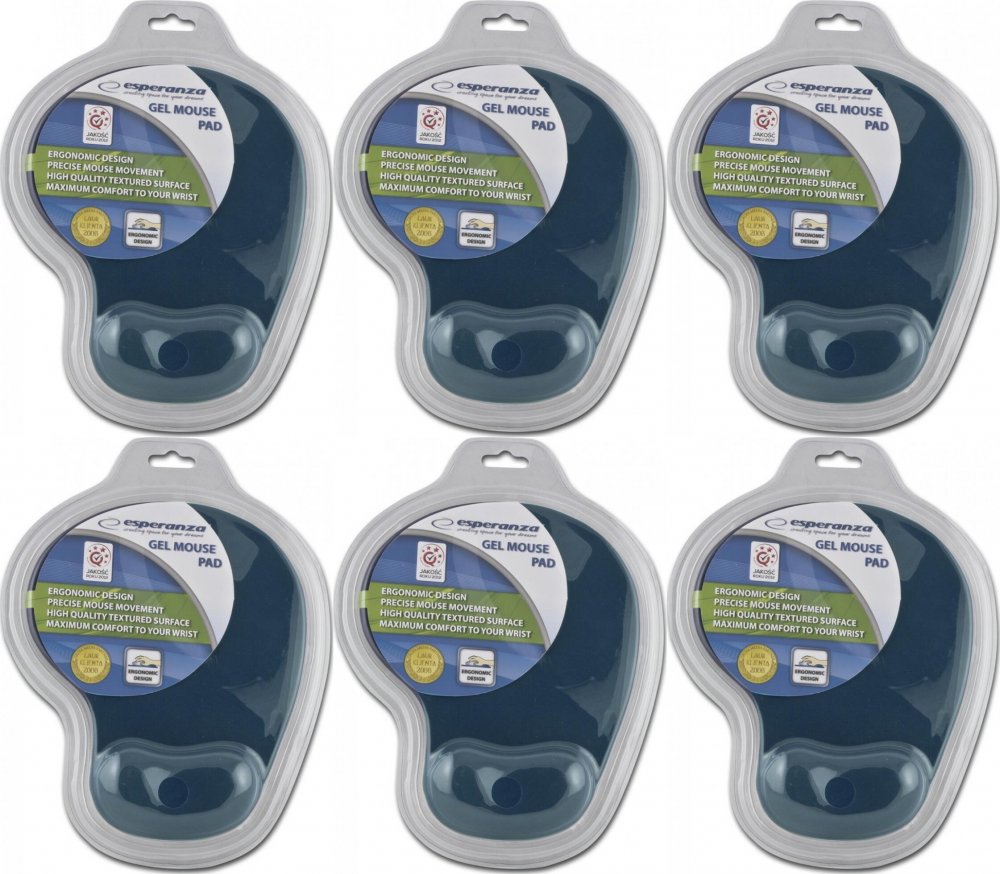 6x Podkładka żelowa pod mysz Esperanza EA137R, 230x190x20mm, granatowy