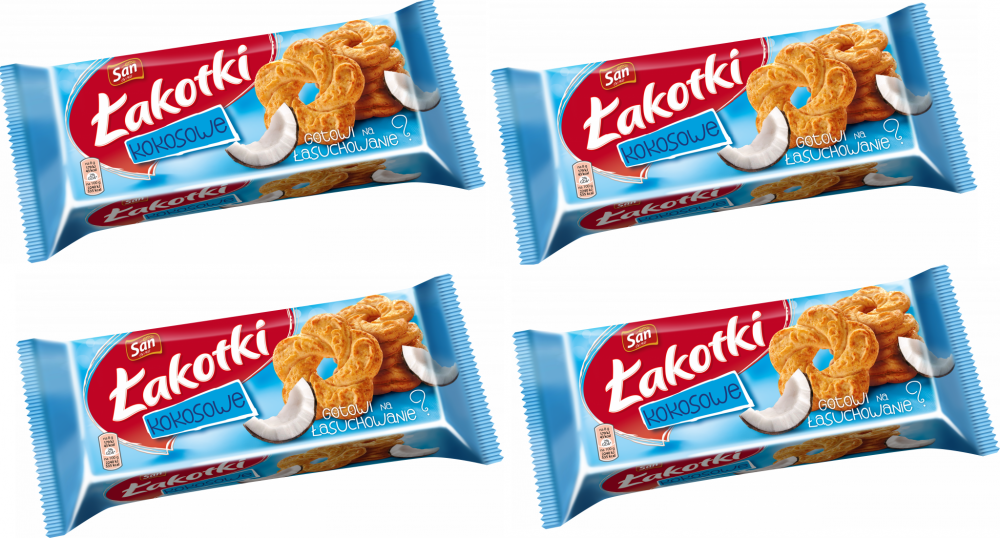 4x ciastka Mondelez Łakotki, kokosowy, 168g