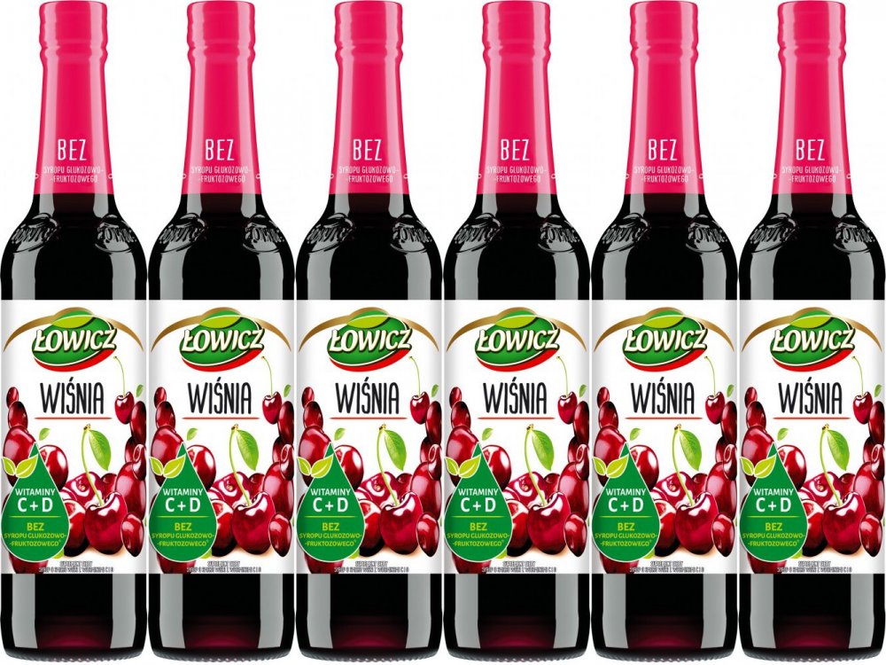 6x Syrop Łowicz, wiśniowy, 400ml