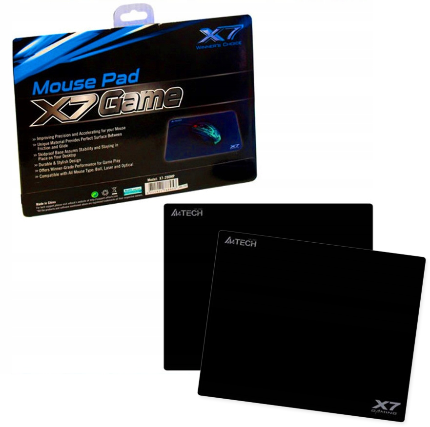 2x podkładka pod mysz A4Tech XGame X7-200MP, dla graczy, 200x250x3mm, czarny