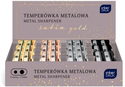 24x Temperówka Interdruk Satin Gold, metal, 2 otwory, mix kolorów