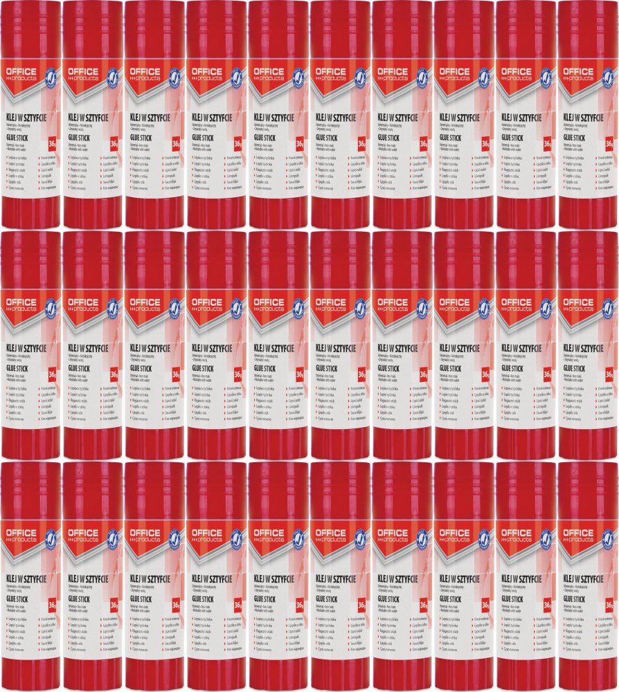 36x Klej biurowy Office Products, w sztyfcie, 36g