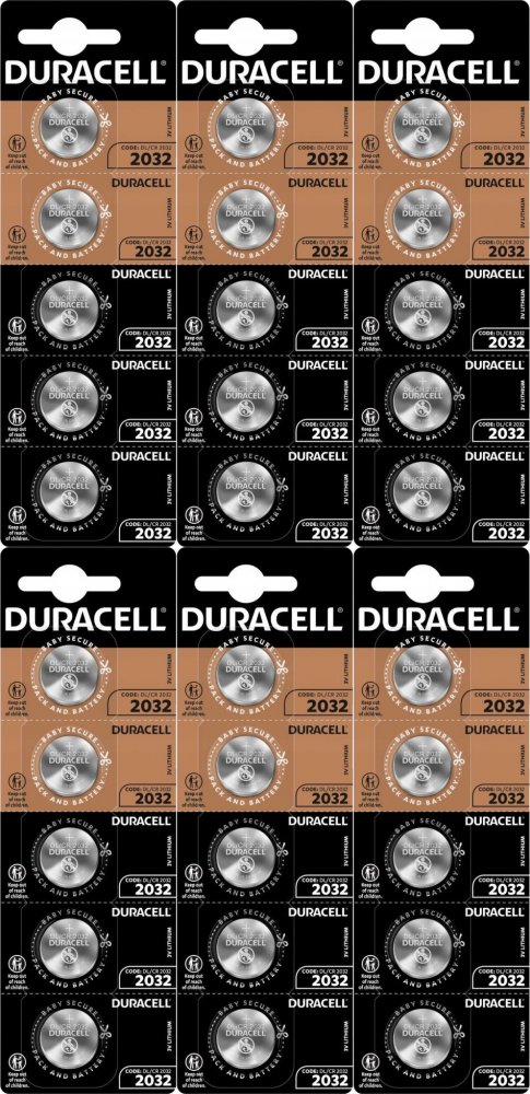 6x Bateria litowa Duracell, CR2032, 5 sztuk