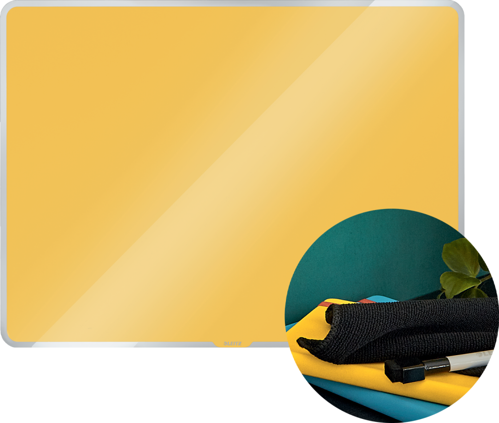 Tablica szklana magnetyczna Leitz Cosy, 60x40cm, żółty