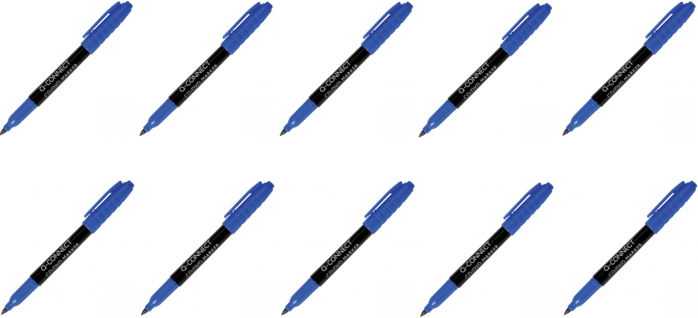 10x marker do płyt CD i DVD Q-Connect, okrągła, 1mm, niebieski