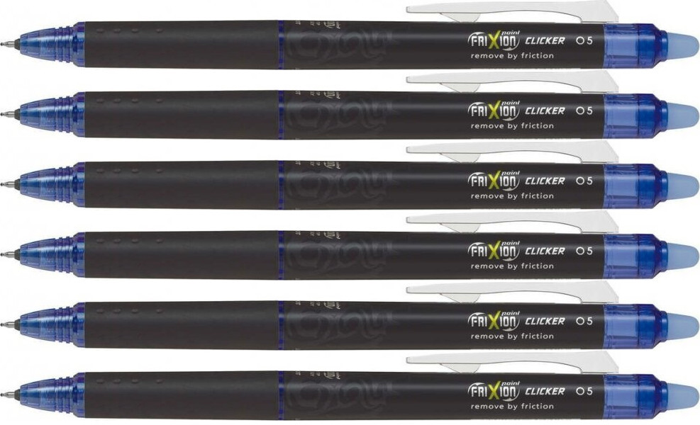6x Pióro kulkowe wymazywalne Pilot Frixion Point Clicker, 0.5mm, niebieski