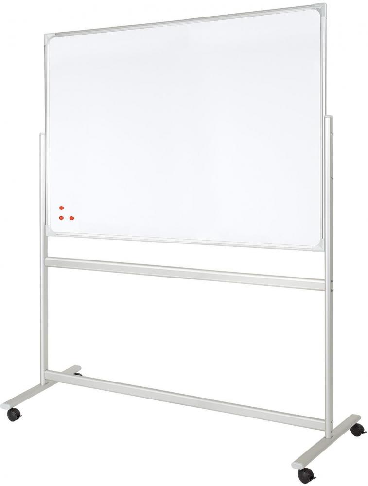 Tablica suchościeralna magnetyczna 2x3, na kółkach, w ramie aluminiowej, 150x100cm, biały