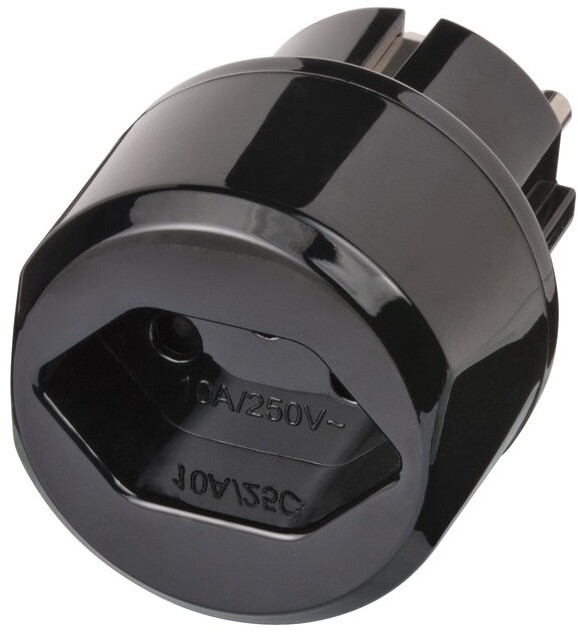 Adapter podróżny Szwajcaria/Polska Brennenstuhl, z uziemieniem, czarny