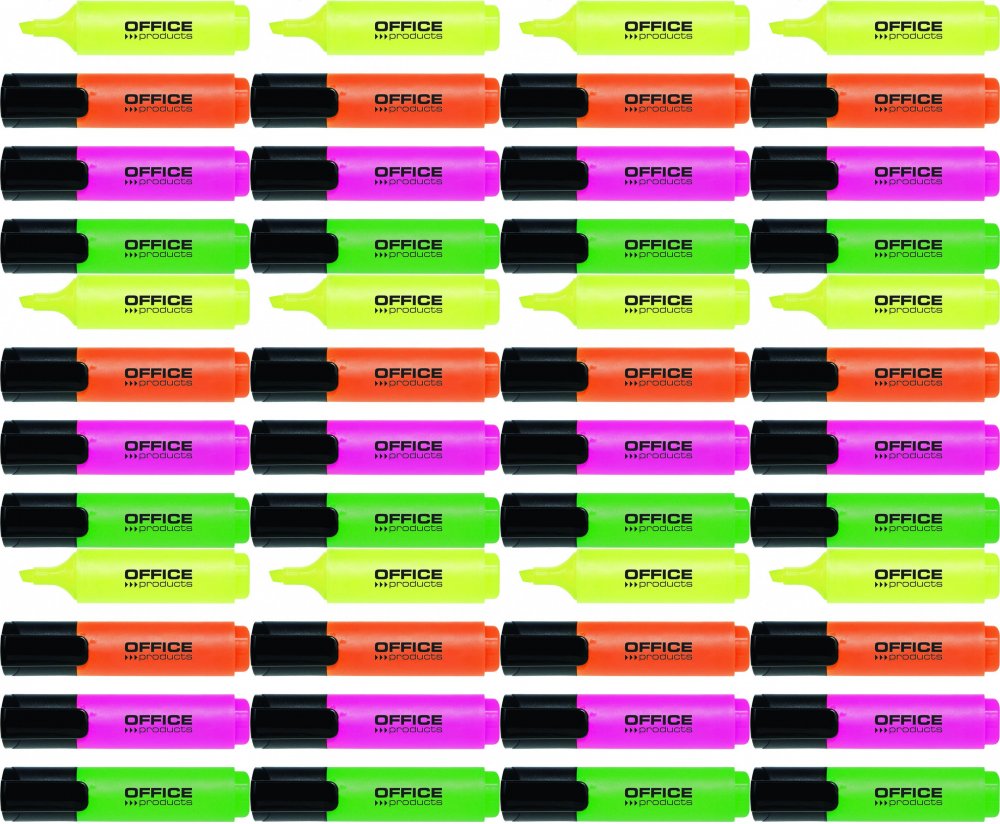 12x Zakreślacz Office Products, ścięta, 4 sztuki, mix kolorów