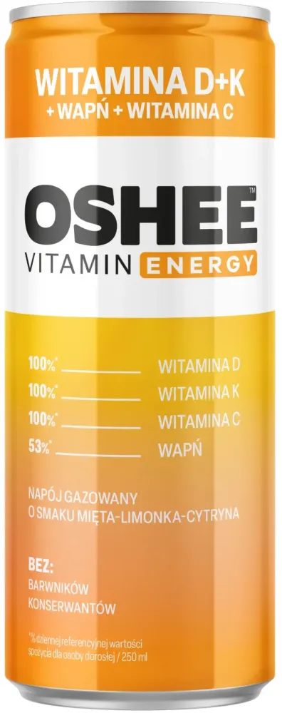 Napój Oshee Vitamin Energy, witamina D, K, C + wapń, puszka, 250ml