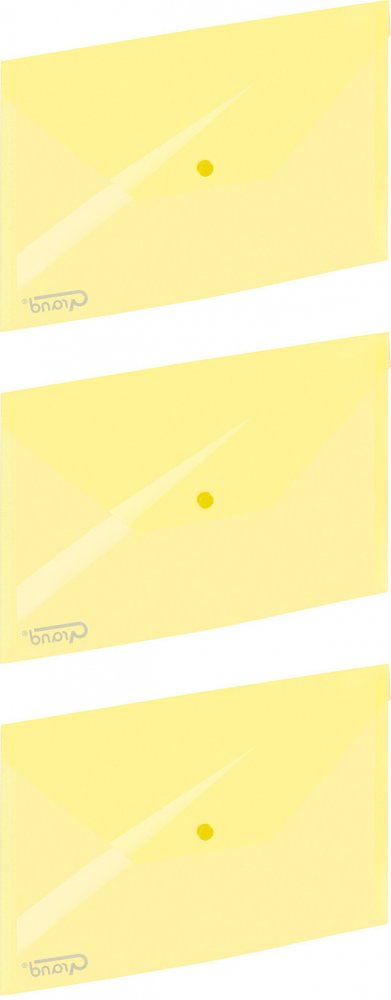 3x Teczka kopertowa Grand 9113, A4, na zatrzask, żółty
