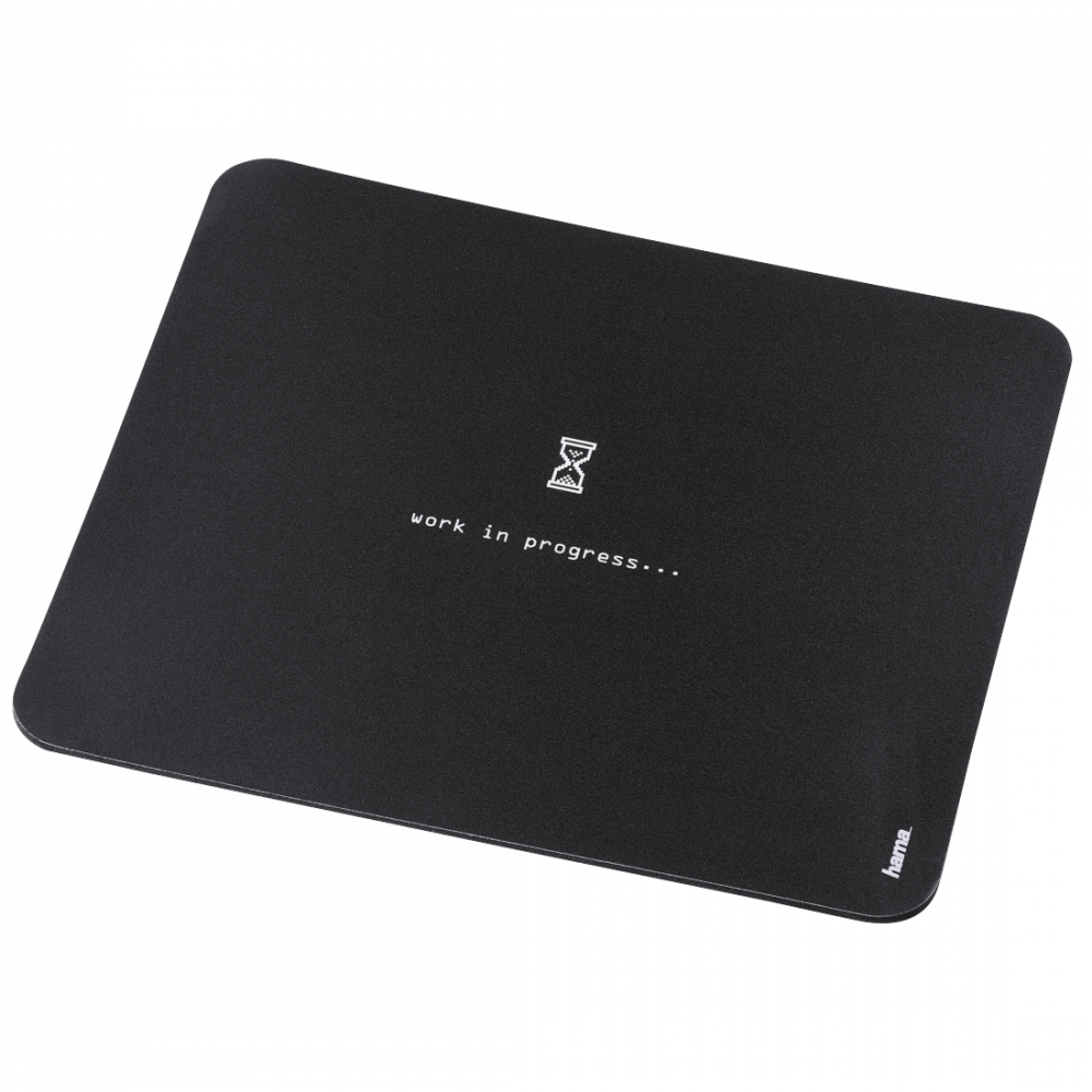 Podkładka pod mysz Hama, "Work in progress", 22x18x0.1 cm, czarny