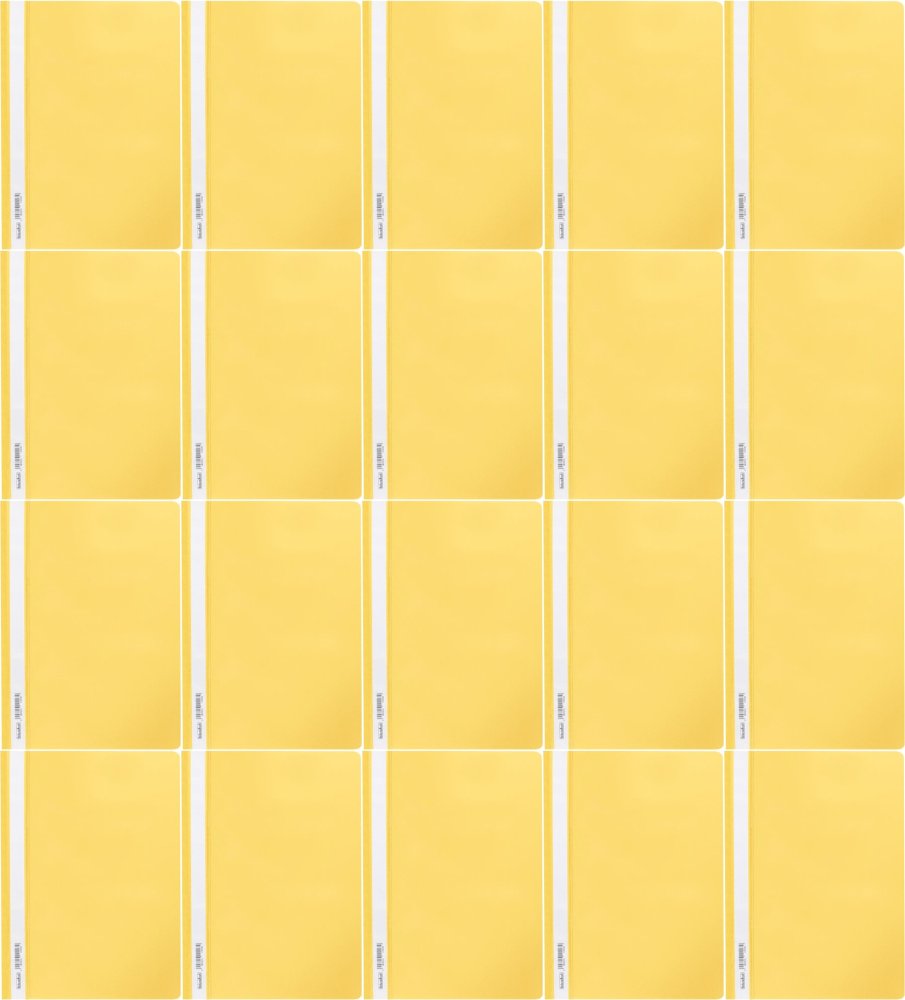 20x Skoroszyt plastikowy bez oczek Biurfol, miękki, A4, żółty