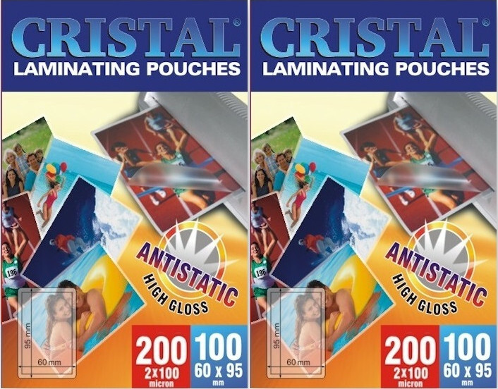 2x Folia do laminowania Argo Cristal, 95x60mm, 100 μm, antystatyczna, 100 sztuk