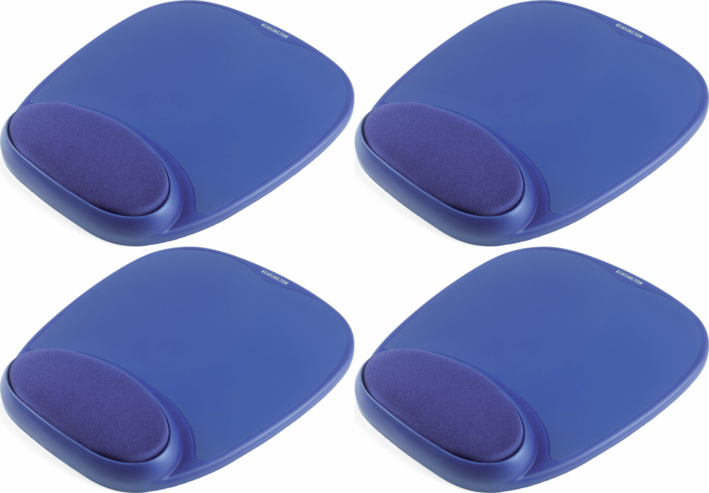 4x Podkładka pod mysz i nadgarstek Kensington, piankowa, niebieski