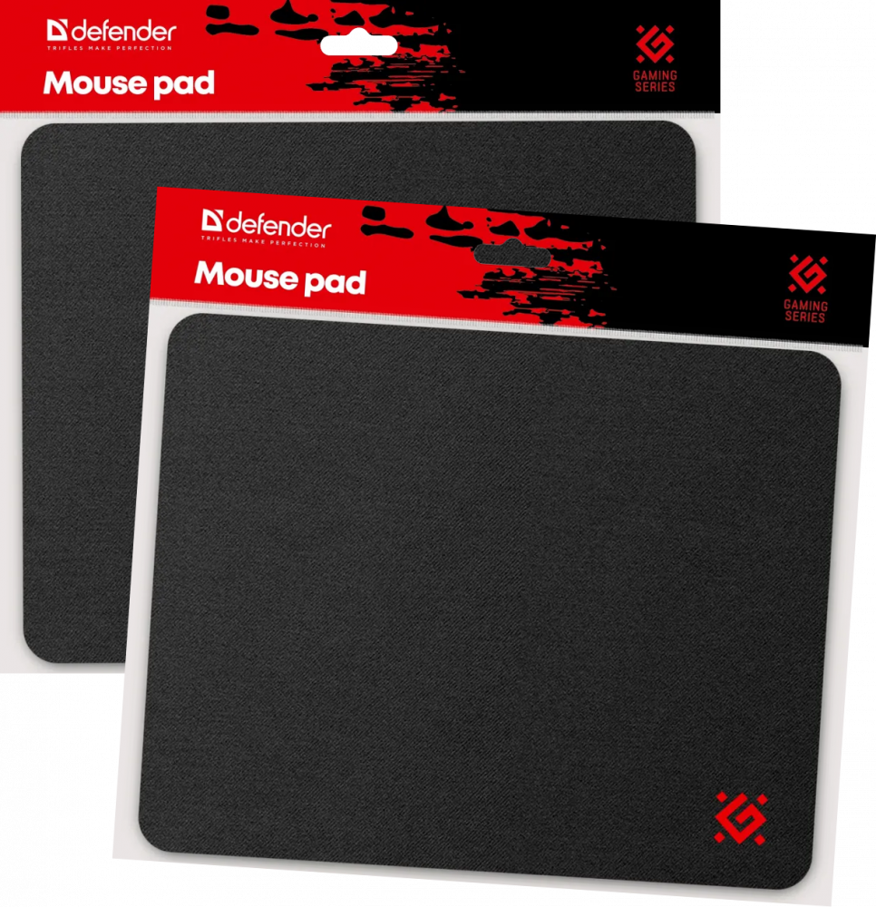 2x Podkładka pod mysz Defender Black, 250x200x3mm, czarny