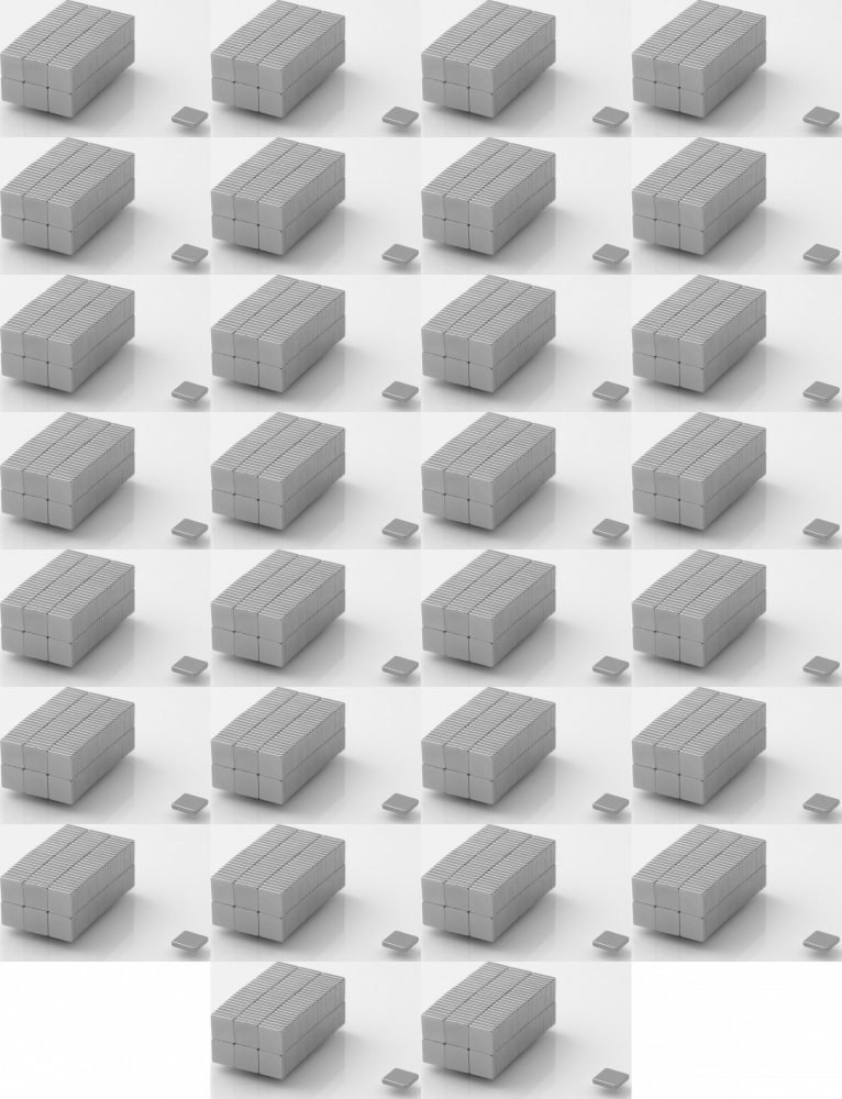 60x Magnes neodymowy MPL N38, 5x5x1mm, 1 sztuka, srebrny