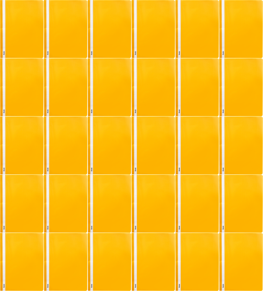 75x Skoroszyt plastikowy bez oczek Bantex Budget, A4, do 200 kartek, żółty