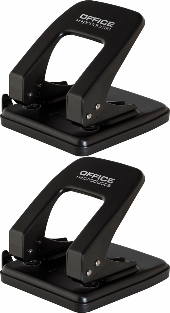 2x Dziurkacz Office Products, do 40 kartek, czarny