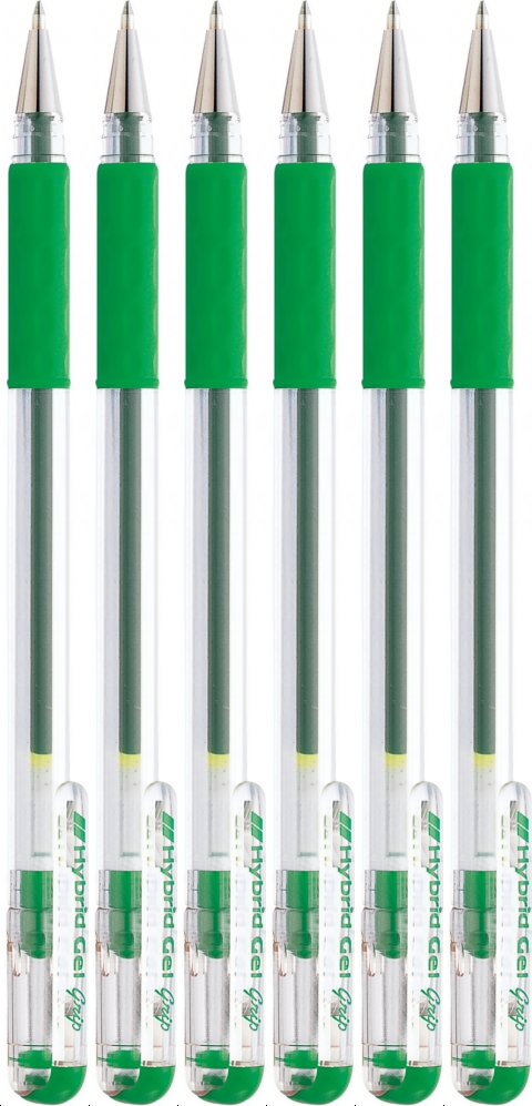 6x Długopis żelowy Pentel K116, 0.6mm, zielony