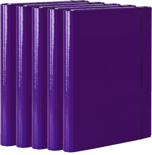 5x Teczka z gumką laminowana VauPe Large 2, A4, 20mm, fioletowy