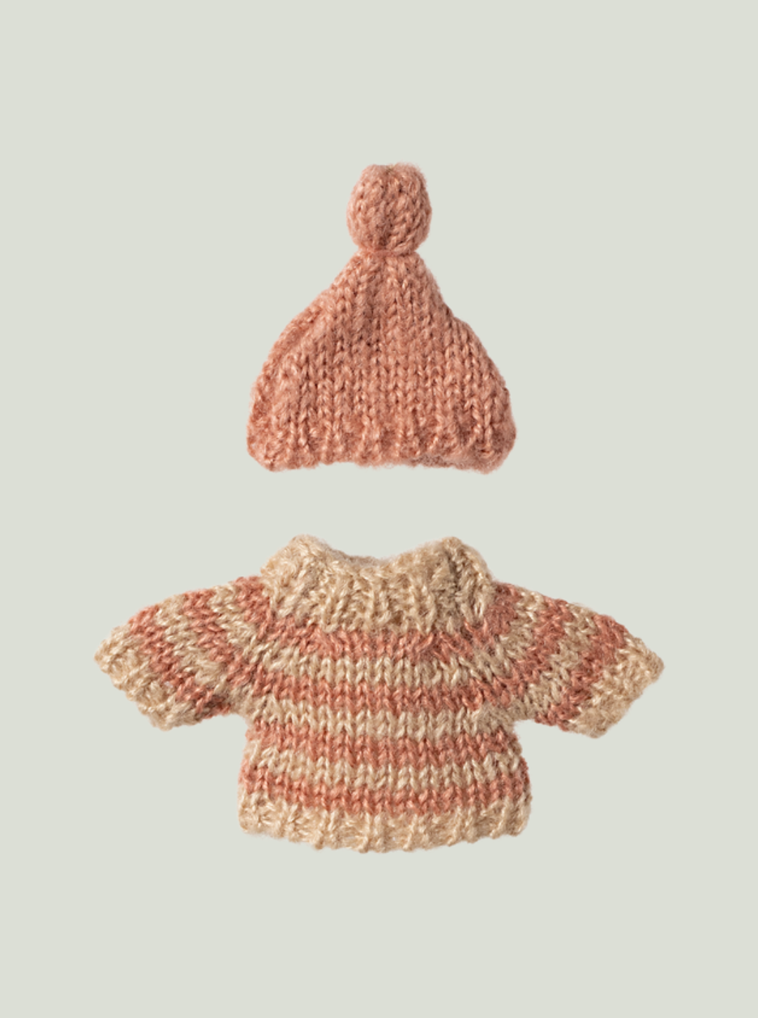 MAILEG Ubranko myszki - Knitted sweater and hat, Big brother mouse