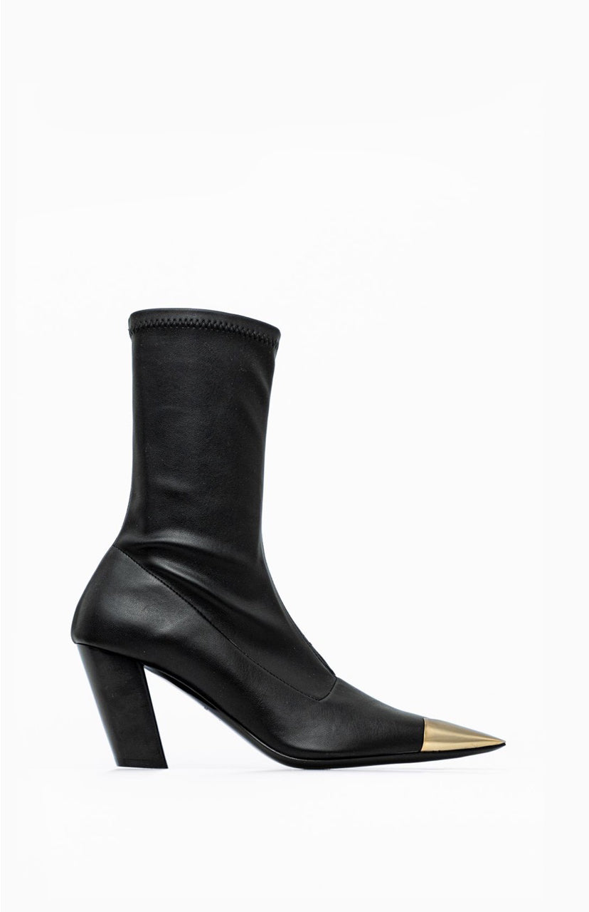 Skórzane botki damskie LUCREZIA DEEP BLACK 39 - Vanda Novak