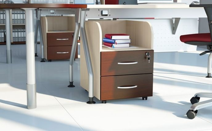 HEBE BP92 kontener na kółkach, lewy, 43,2x45x61h, kolory (Kolor korpusu: Dąb Ciemny, Szuflady: płytowe)