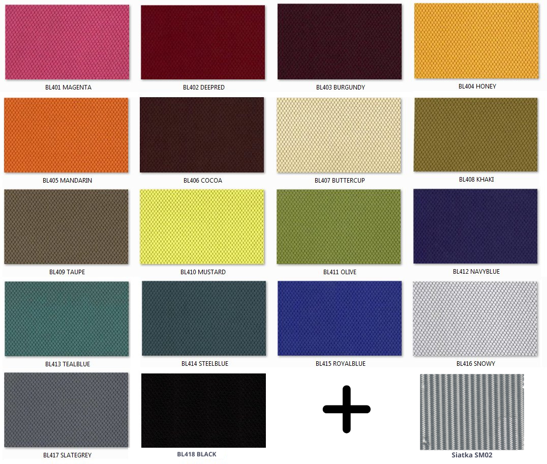 FULKRUM fotel biurowy czarny, siatka 3 kolory, tkanina 18 kolorów lub skóra naturalna (SIATKA OPARCIA SM: SM02, TKANINA SIEDZISKA I ZAGŁÓWKA: BL416)